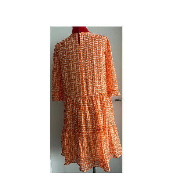 Marc cain Orange Silk Dress Sz 2 - Picture 2 of 9
